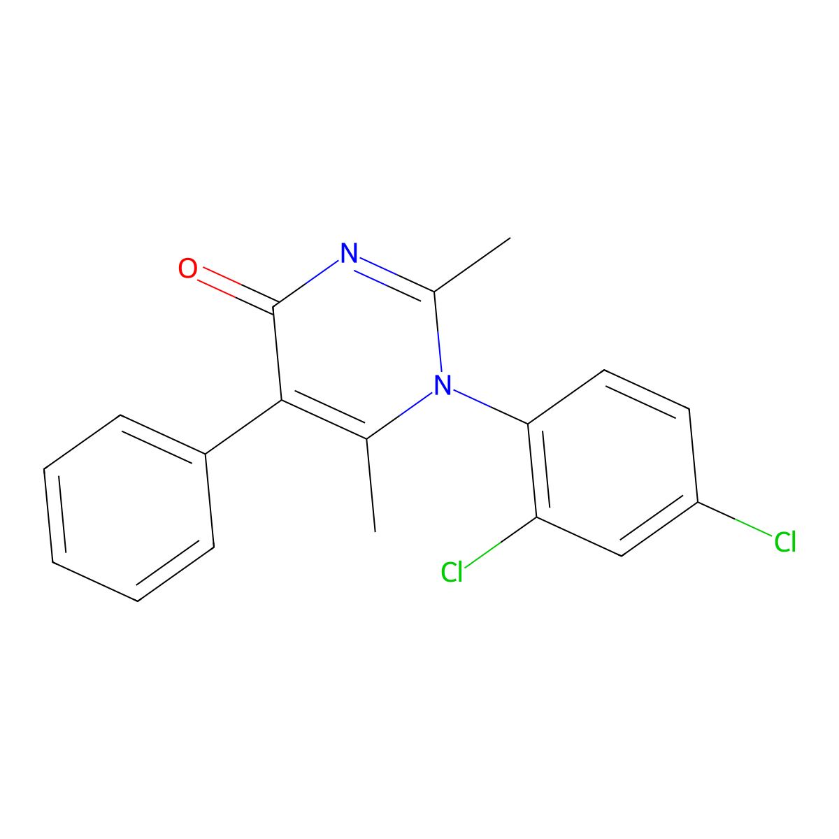 1-(2,4-Dichlorophenyl)-2,6-dimethyl-5-phenylpyrimidin-4-one molecular structure, CAS 334498-06-5