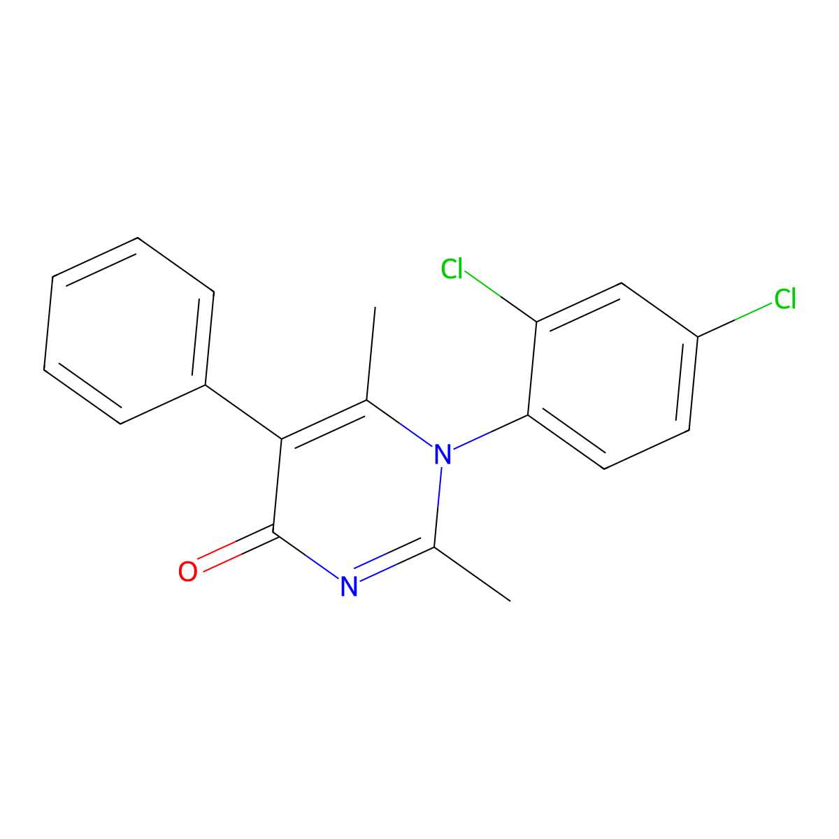 1-(2,4-Dichlorophenyl)-2,6-dimethyl-5-phenylpyrimidin-4-one molecular structure, CAS 334498-06-5