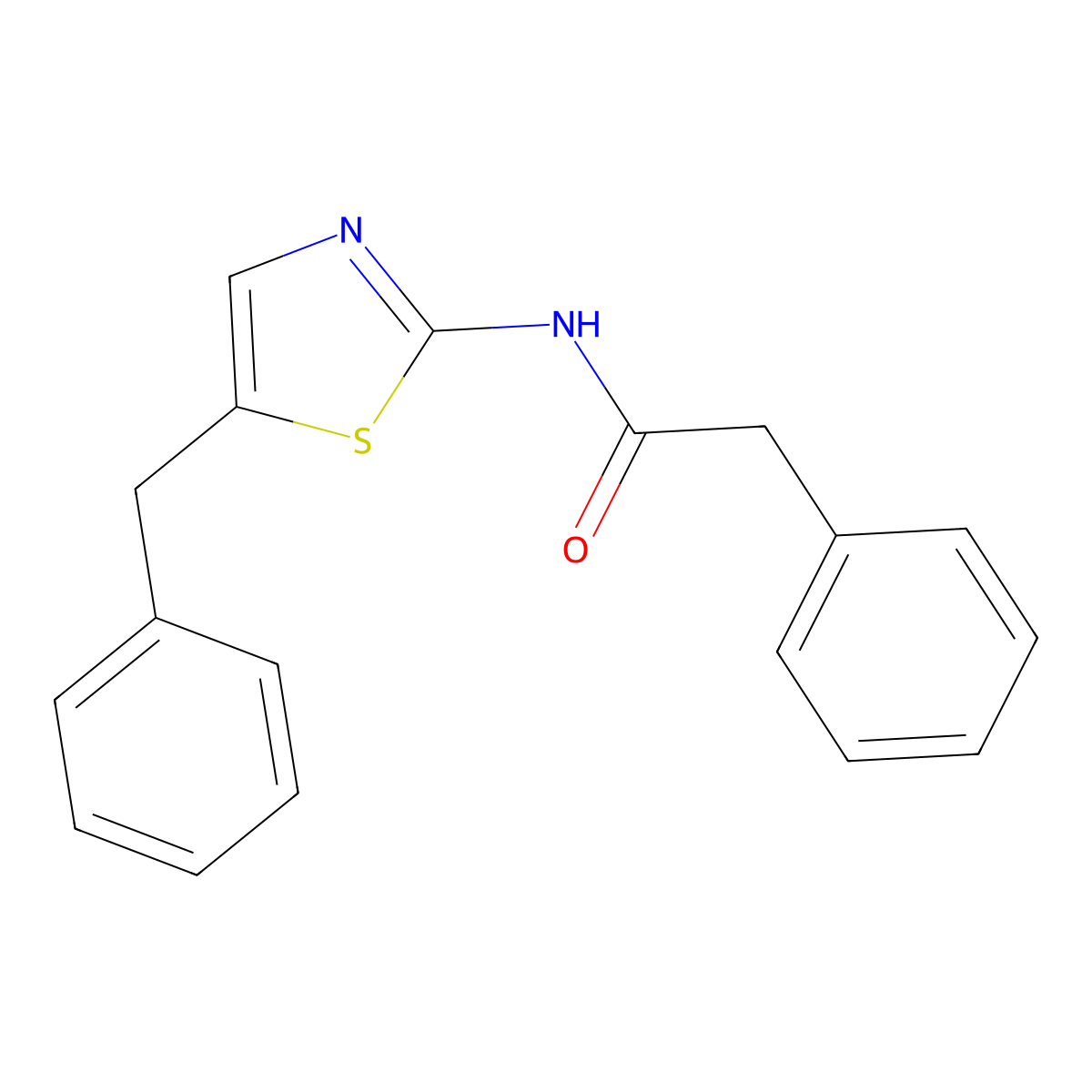 N-(5-benzyl-1,3-thiazol-2-yl)-2-phenylacetamide molecular structure, CAS 334498-34-9