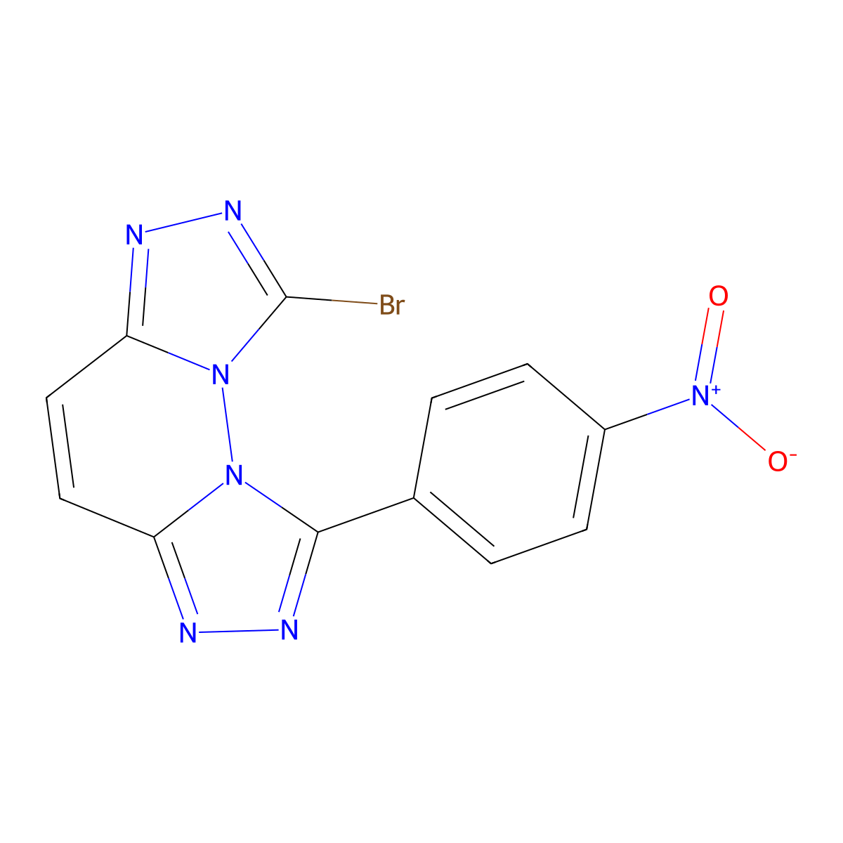 1-Bromo-8-(4-nitrophenyl)bis([1,2,4]triazolo)[4,3-b:3',4'-f]pyridazine molecular structure, CAS 334498-58-7