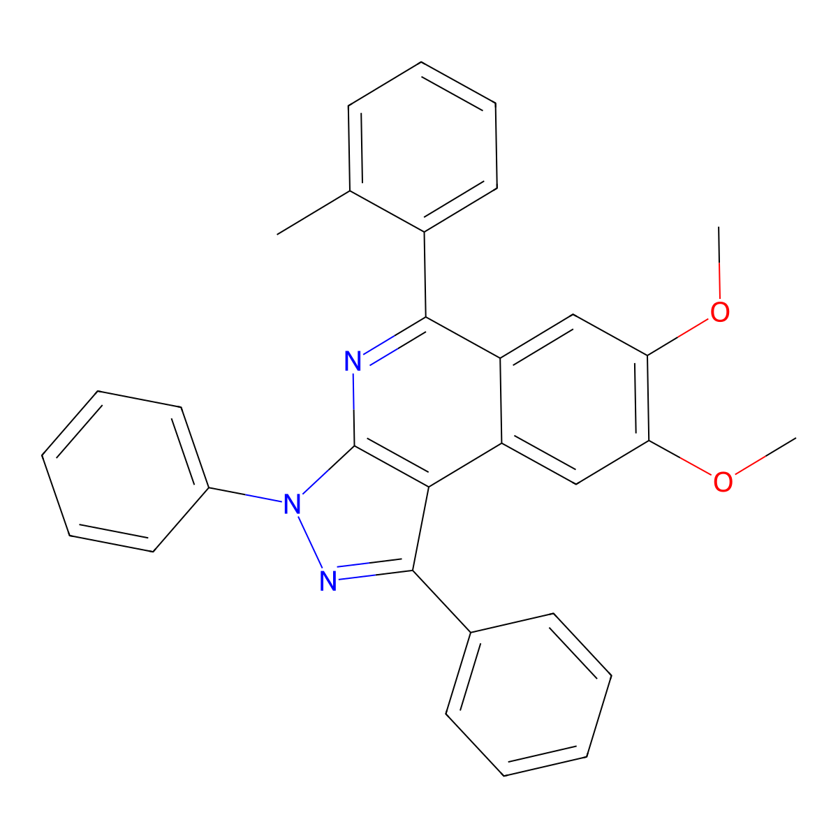 7,8-dimethoxy-5-(2-methylphenyl)-1,3-diphenyl-3H-pyrazolo[3,4-c]isoquinoline molecular structure, CAS 334498-83-8