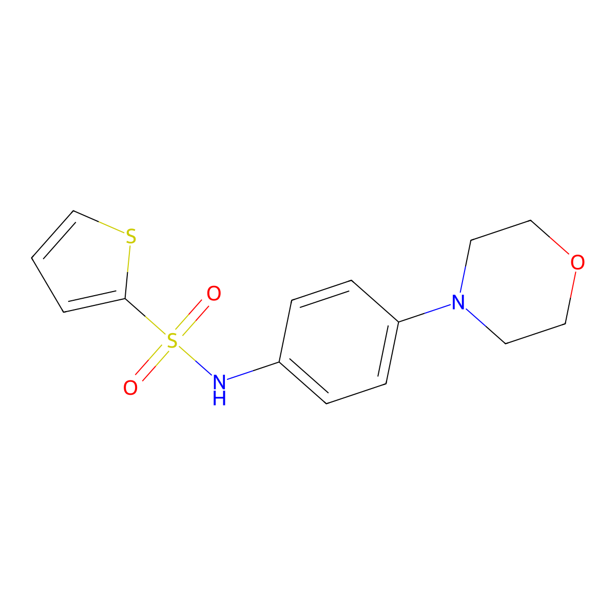 N-[4-(4-morpholinyl)phenyl]-2-thiophenesulfonamide molecular structure, CAS 334498-90-7
