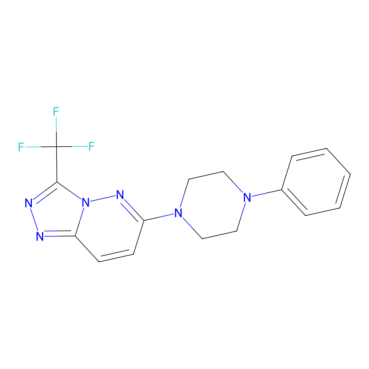 6-(4-Phenylpiperazino)-3-(trifluoromethyl)[1,2,4]triazolo[4,3-b]pyridazine molecular structure, CAS 334500-45-7