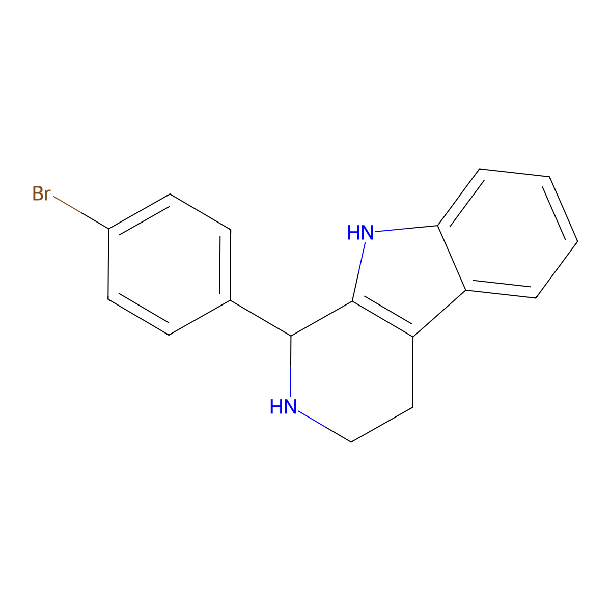1-(4-Bromophenyl)-2,3,4,9-tetrahydro-1H-beta-carboline molecular structure, CAS 334500-55-9