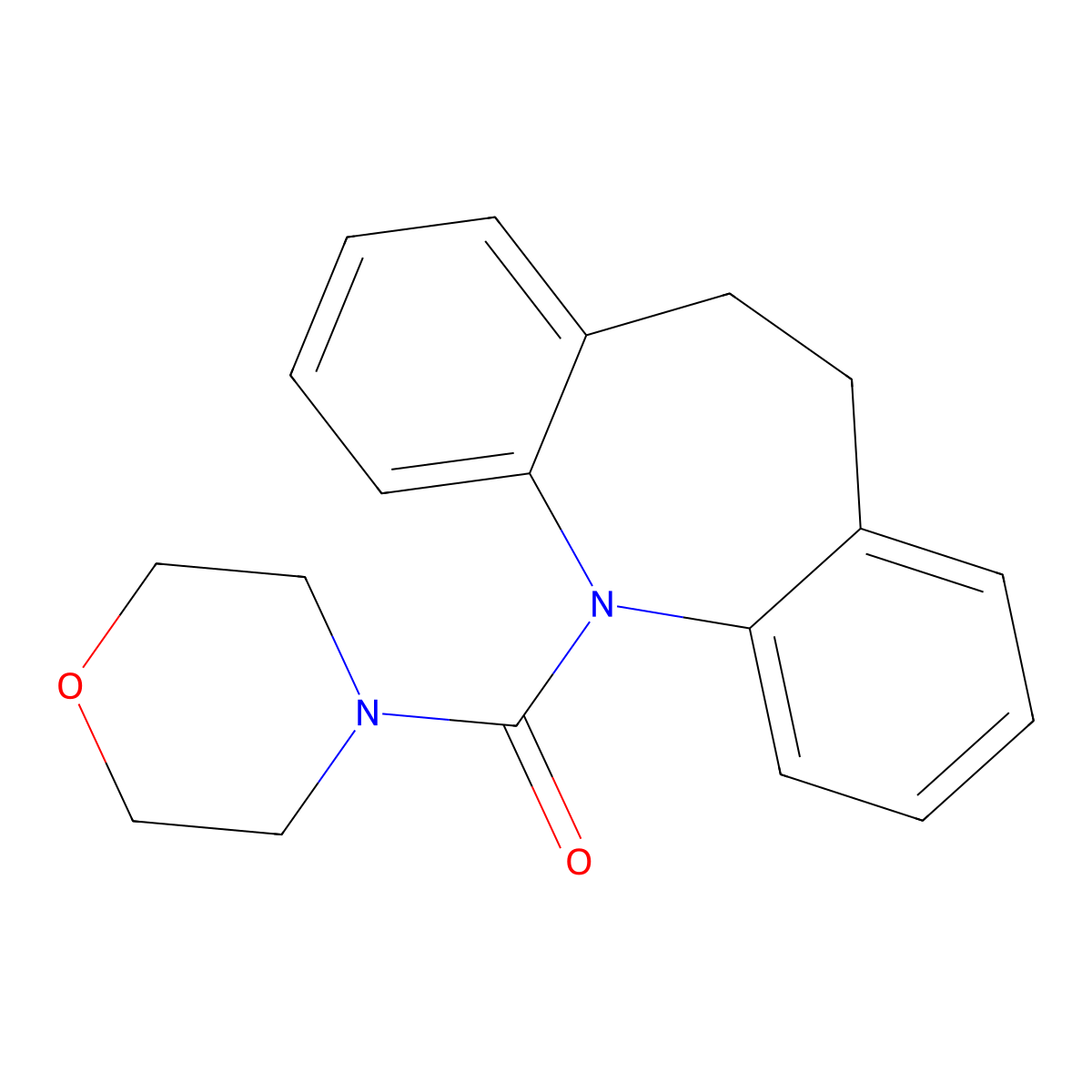 5,6-Dihydrobenzo[b][1]benzazepin-11-yl(morpholin-4-yl)methanone molecular structure, CAS 334500-61-7
