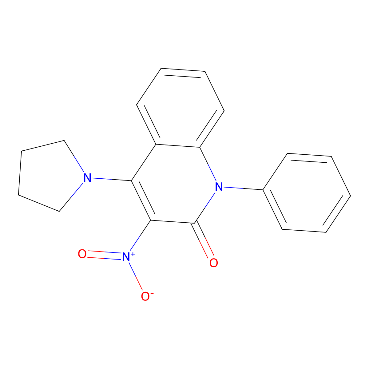 3-Nitro-1-phenyl-4-pyrrolidin-1-ylquinolin-2-one molecular structure, CAS 334501-12-1