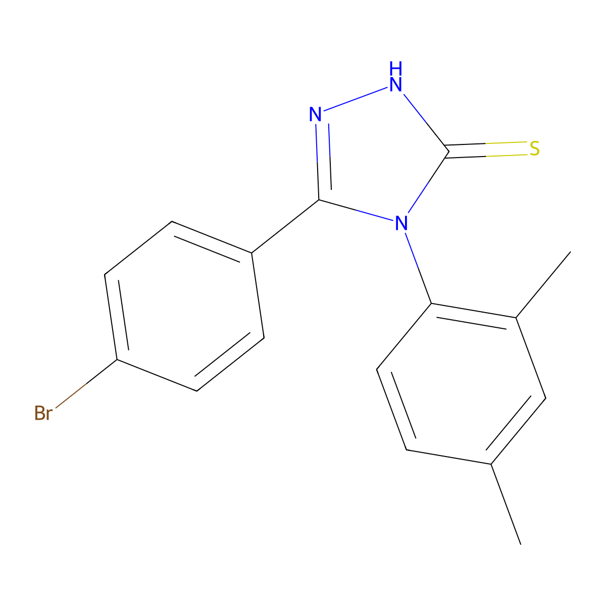 5-(4-bromophenyl)-4-(2,4-dimethylphenyl)-4H-1,2,4-triazole-3-thiol molecular structure, CAS 334501-15-4