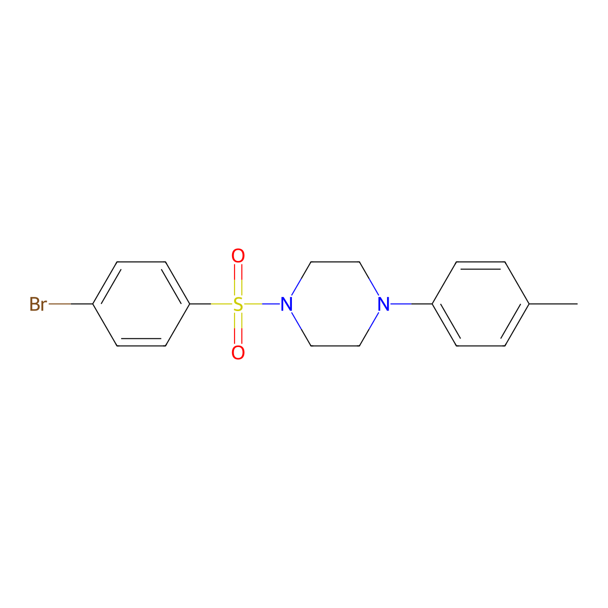 1-[(4-Bromophenyl)sulfonyl]-4-(4-methylphenyl)piperazine molecular structure, CAS 334501-24-5