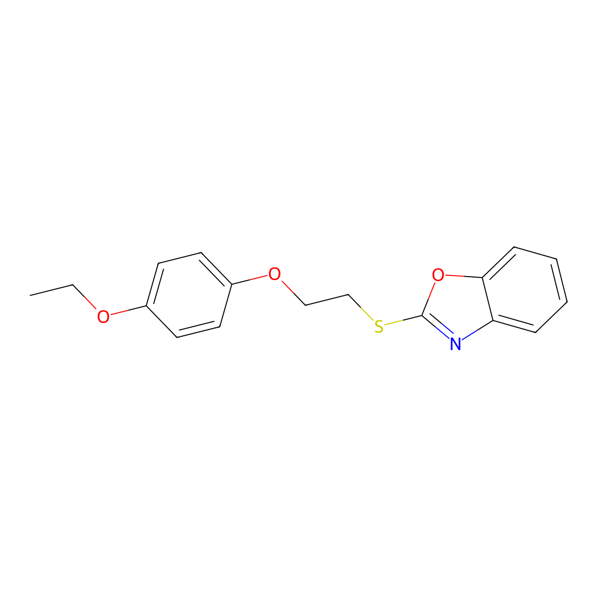 2-{[2-(4-Ethoxyphenoxy)ethyl]sulfanyl}-1,3-benzoxazole molecular structure, CAS 334501-88-1