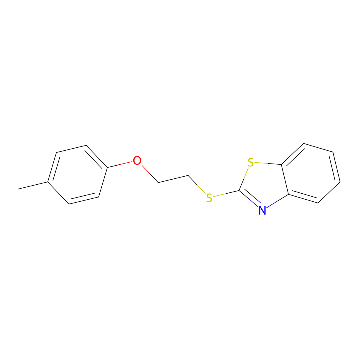 2-[2-(4-Methylphenoxy)ethylsulfanyl]-1,3-benzothiazole molecular structure, CAS 334501-89-2
