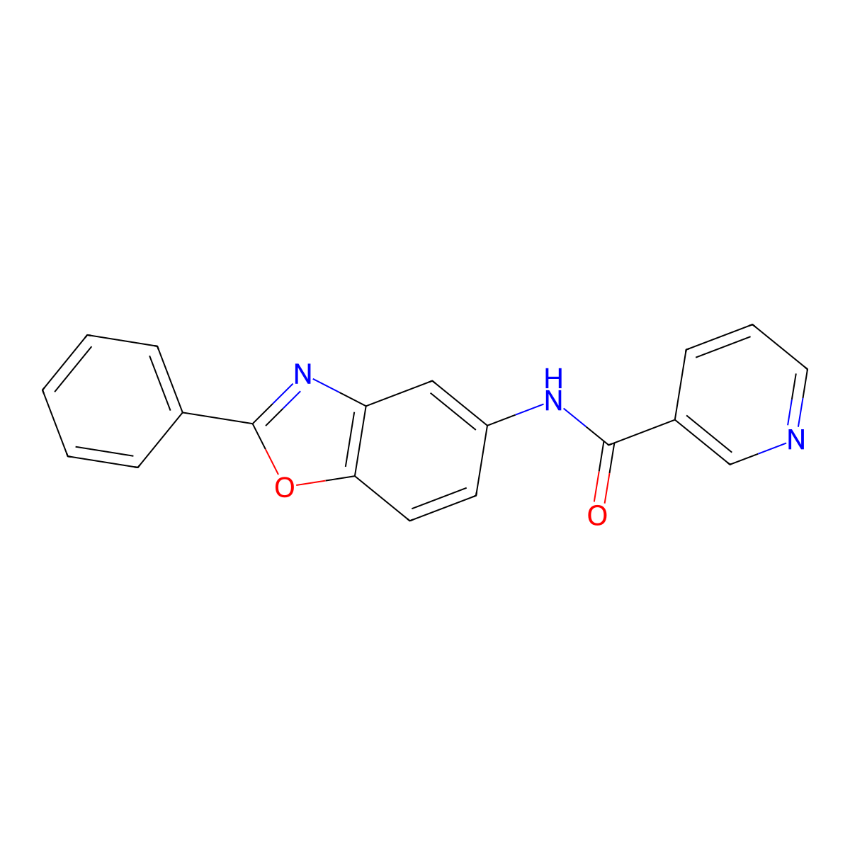 N-(2-phenyl-1,3-benzoxazol-5-yl)pyridine-3-carboxamide molecular structure, CAS 334502-25-9