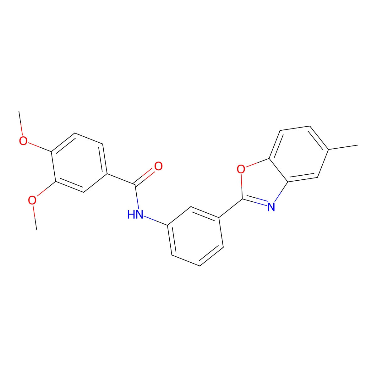 3,4-dimethoxy-N-[3-(5-methyl-1,3-benzoxazol-2-yl)phenyl]benzamide molecular structure, CAS 334502-82-8
