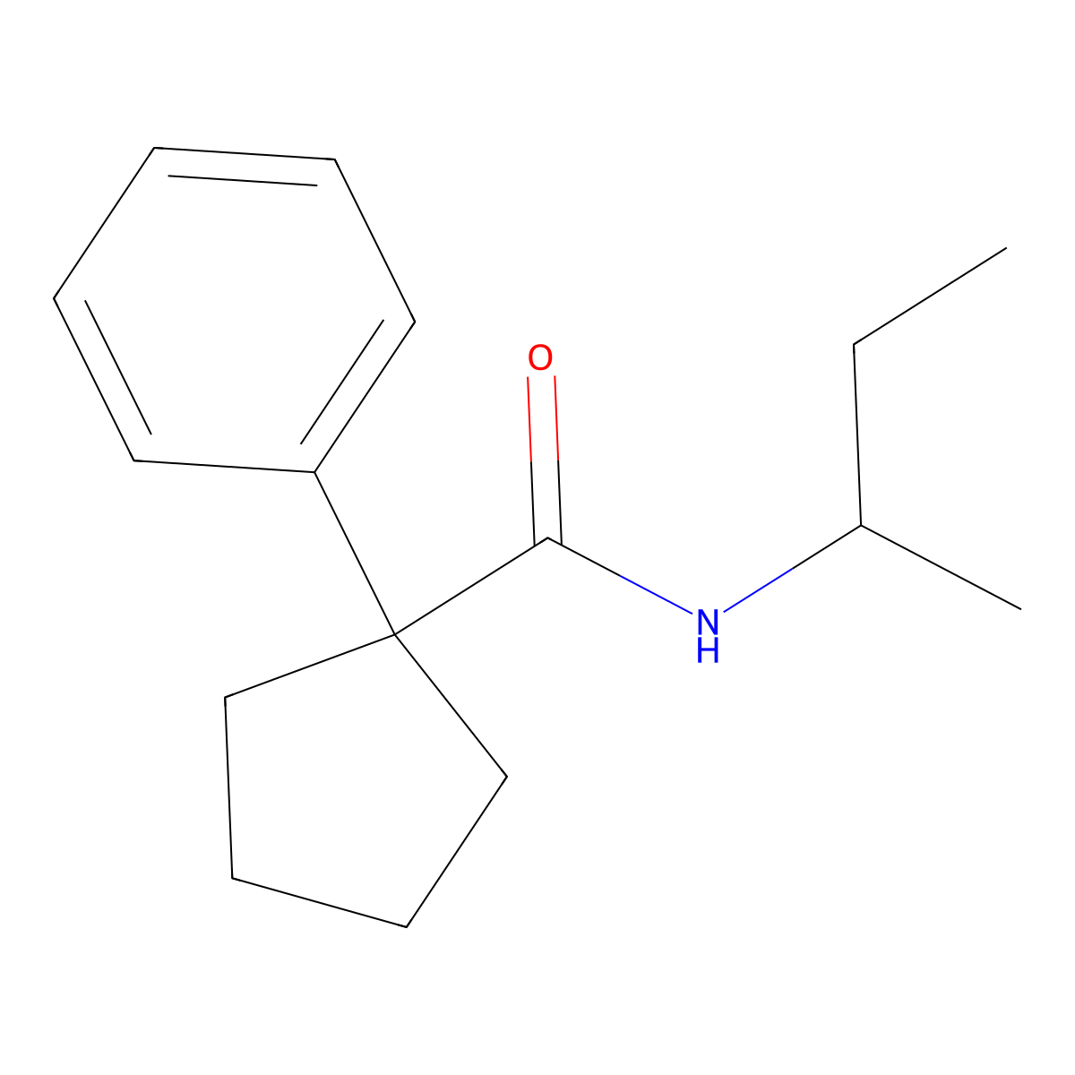 N-(sec-butyl)-1-phenylcyclopentanecarboxamide molecular structure, CAS 334504-91-5