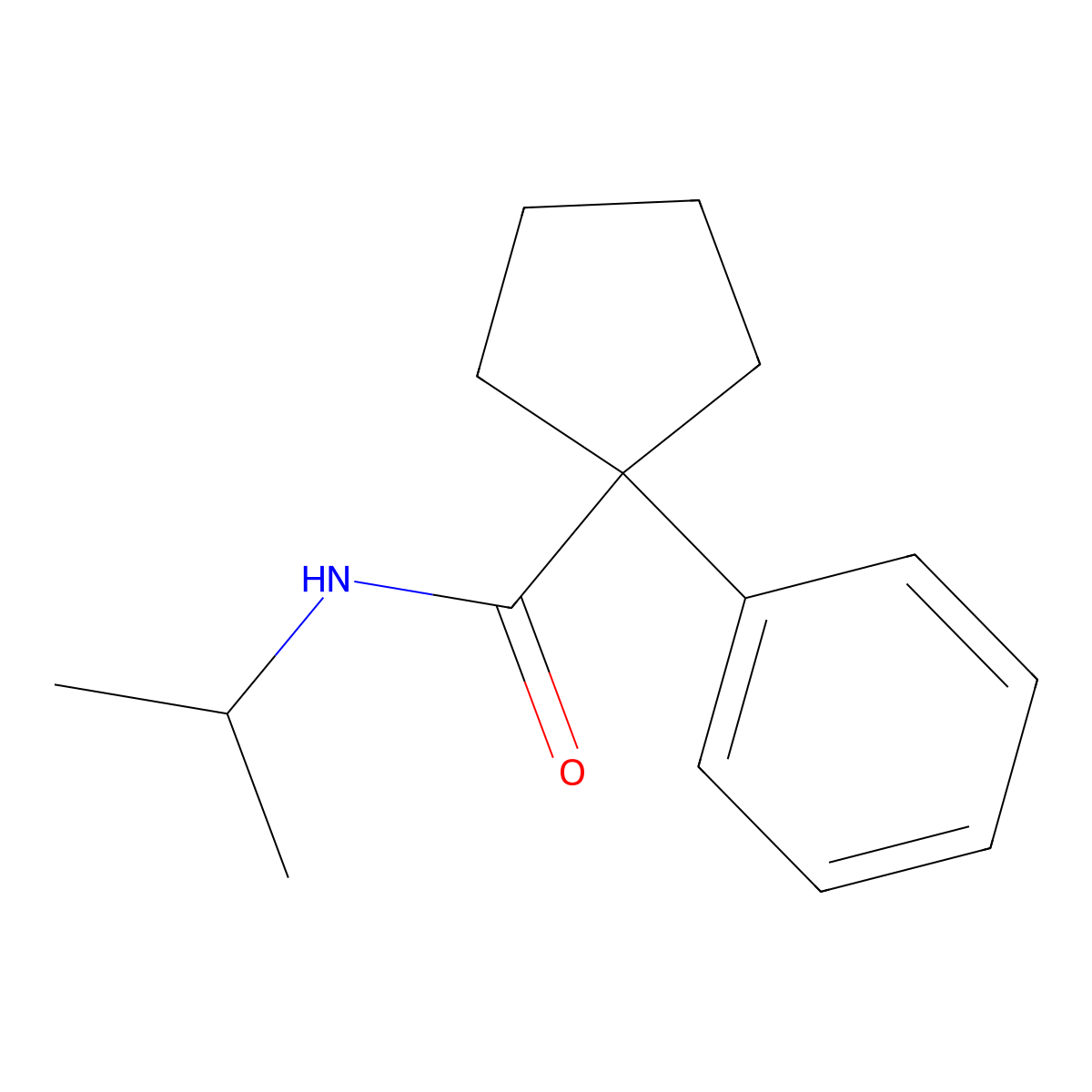 N-isopropyl-1-phenylcyclopentanecarboxamide molecular structure, CAS 334504-93-7