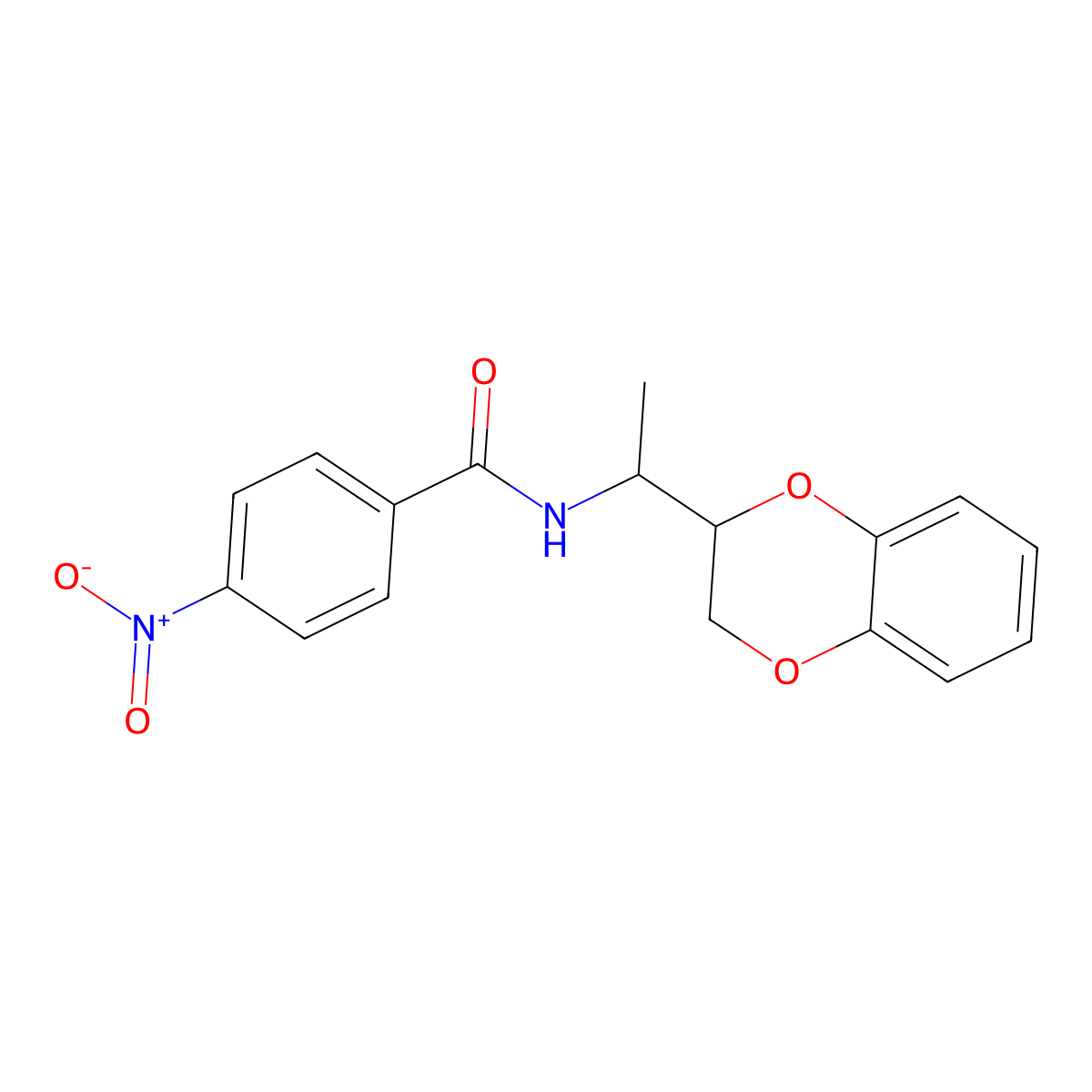 N-[1-(2,3-dihydro-1,4-benzodioxin-3-yl)ethyl]-4-nitrobenzamide molecular structure, CAS 334505-03-2