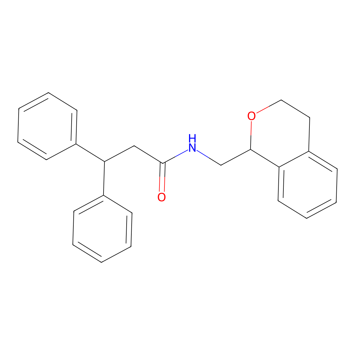 N-(3,4-dihydro-1H-isochromen-1-ylmethyl)-3,3-diphenylpropanamide molecular structure, CAS 334505-10-1