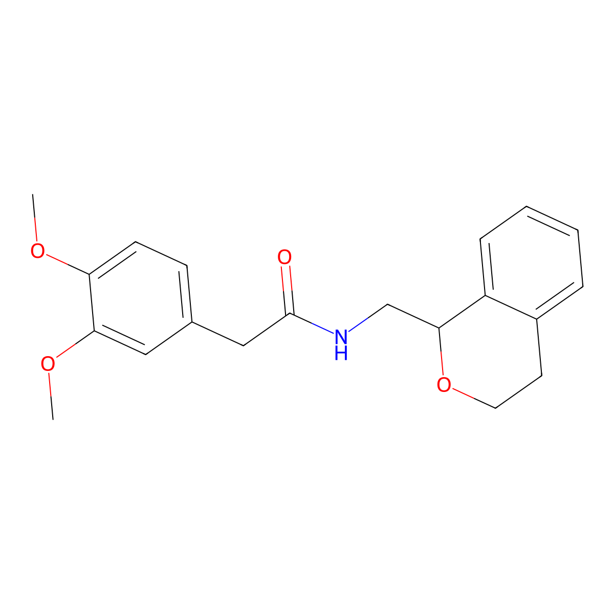 N-(3,4-dihydro-1H-isochromen-1-ylmethyl)-2-(3,4-dimethoxyphenyl)acetamide molecular structure, CAS 334505-16-7