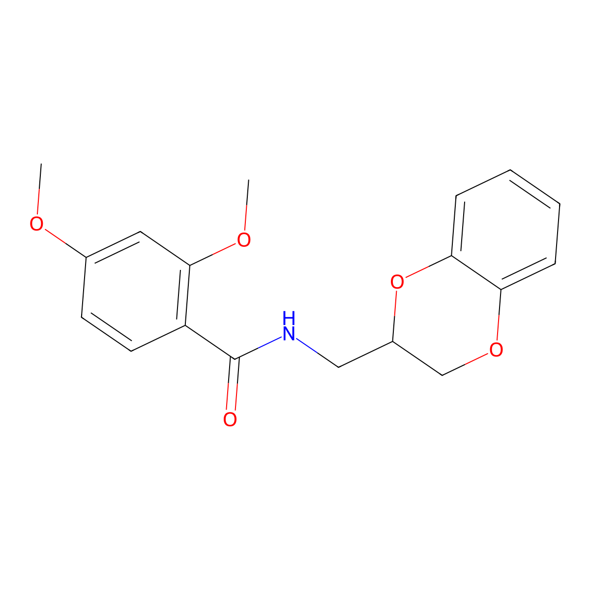 N-(2,3-dihydro-1,4-benzodioxin-2-ylmethyl)-2,4-dimethoxybenzamide molecular structure, CAS 334505-21-4