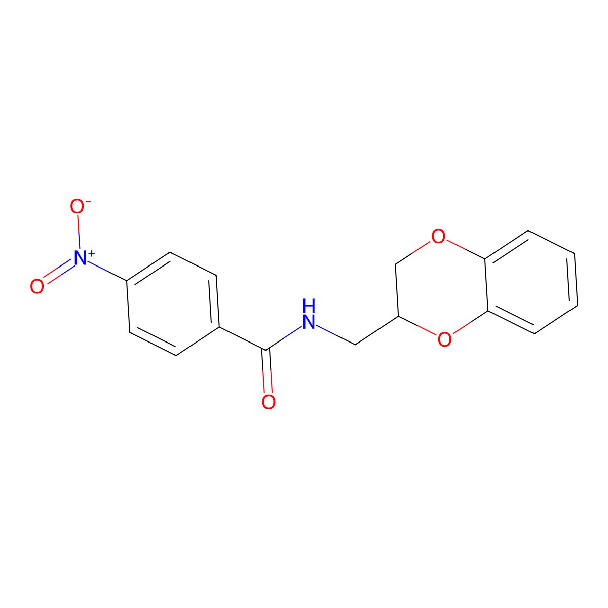N-(2,3-dihydro-1,4-benzodioxin-3-ylmethyl)-4-nitrobenzamide molecular structure, CAS 334505-23-6