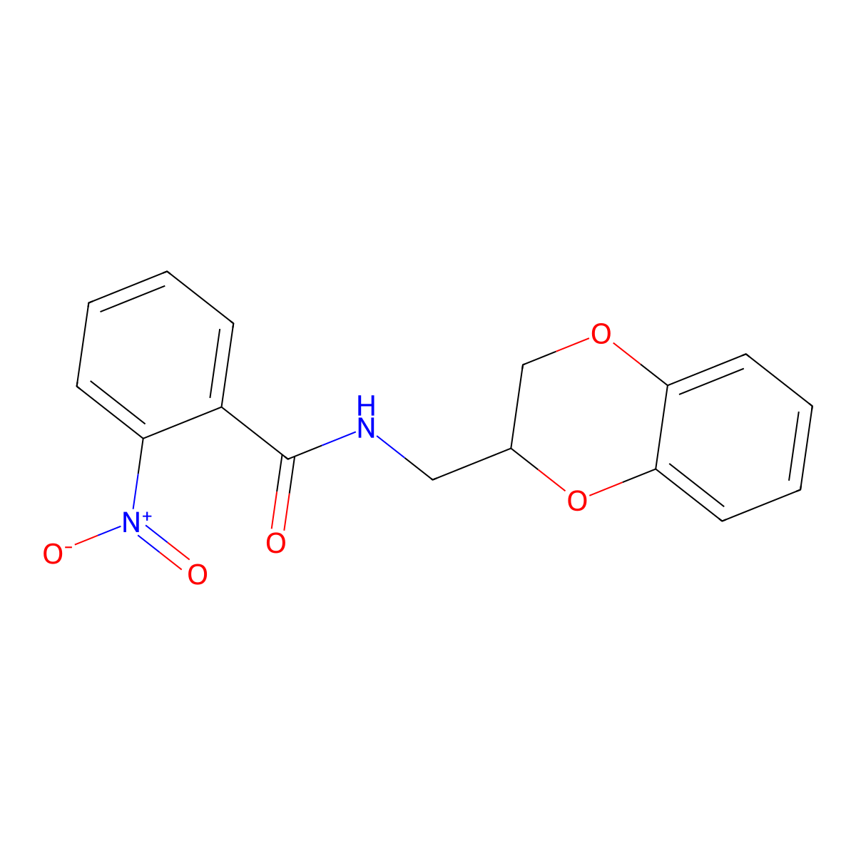 N-(2,3-dihydro-1,4-benzodioxin-3-ylmethyl)-2-nitrobenzamide molecular structure, CAS 334505-26-9