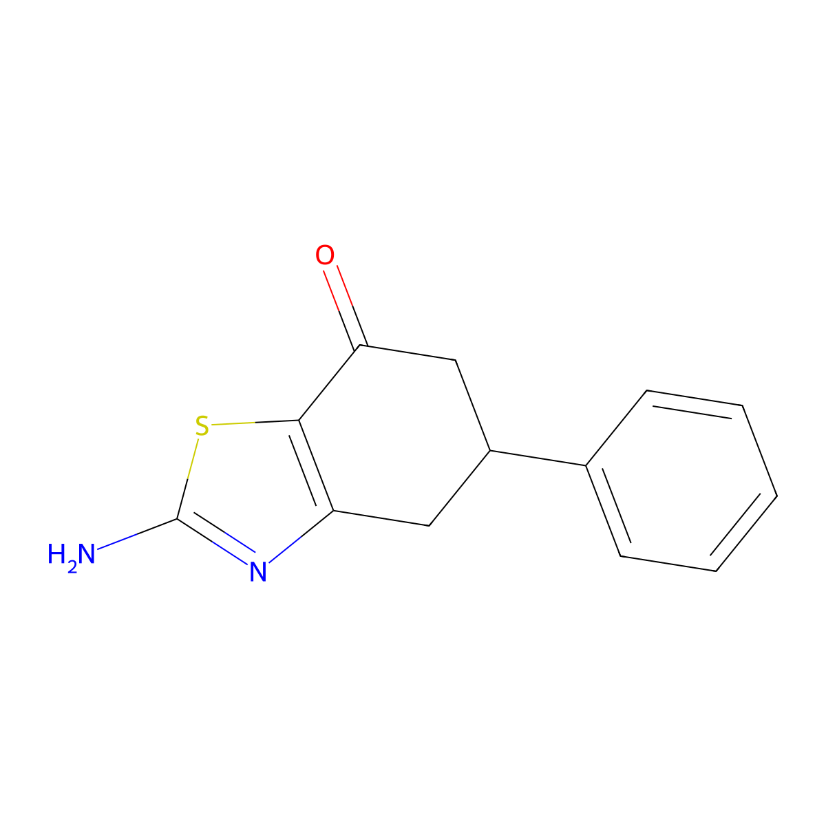 2-Amino-5-phenyl-5,6-dihydro-1,3-benzothiazol-7(4H)-one molecular structure, CAS 334506-28-4