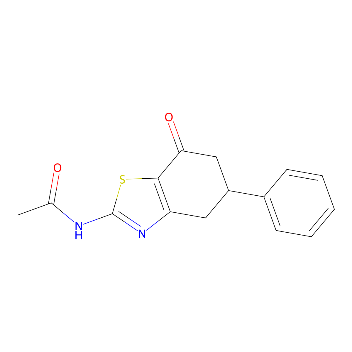 N-(7-oxo-5-phenyl-4,5,6,7-tetrahydro-1,3-benzothiazol-2-yl)acetamide molecular structure, CAS 334506-32-0