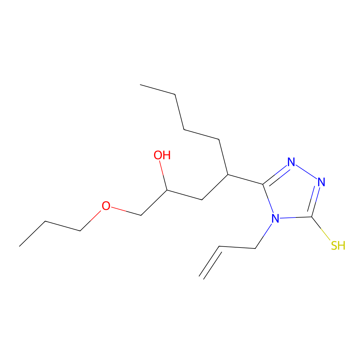 3-(2-hydroxy-1-propoxyoctan-4-yl)-4-prop-2-enyl-1H-1,2,4-triazole-5-thione molecular structure, CAS 334506-46-6