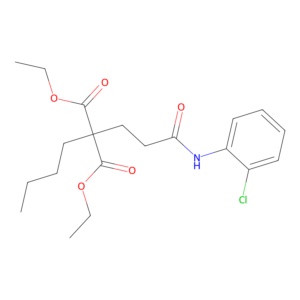 Diethyl 2-butyl-2-[3-(2-chloroanilino)-3-oxopropyl]malonate molecular structure, CAS 334506-67-1