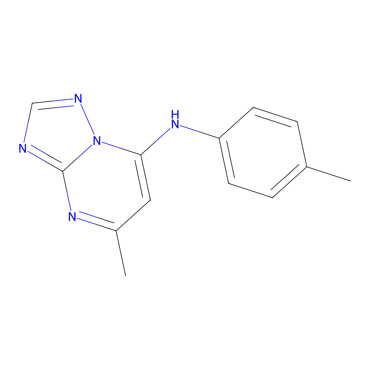 5-methyl-N-(4-methylphenyl)-[1,2,4]triazolo[1,5-a]pyrimidin-7-amine molecular structure, CAS 334507-31-2