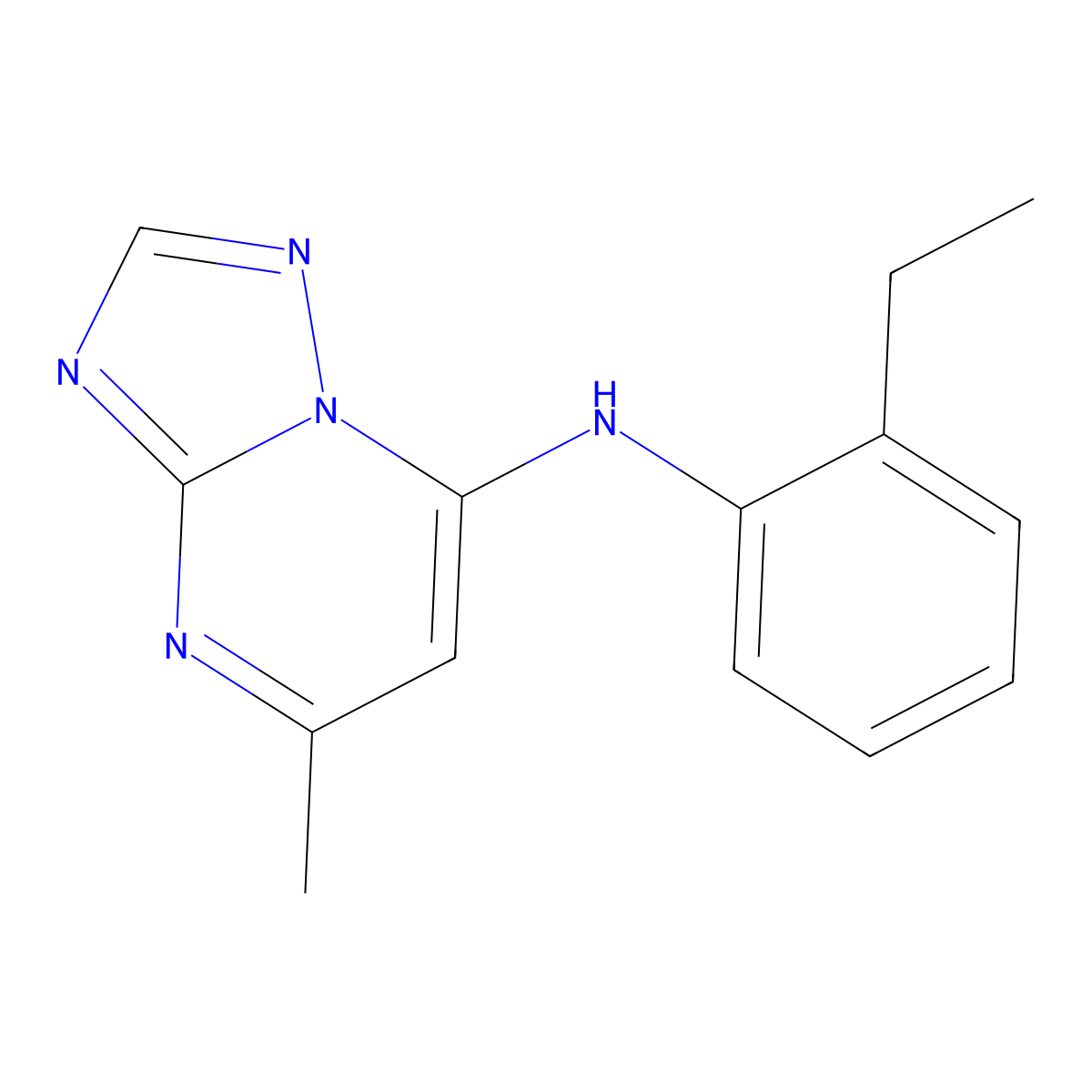 N-(2-ethylphenyl)-5-methyl[1,2,4]triazolo[1,5-a]pyrimidin-7-amine molecular structure, CAS 334507-35-6