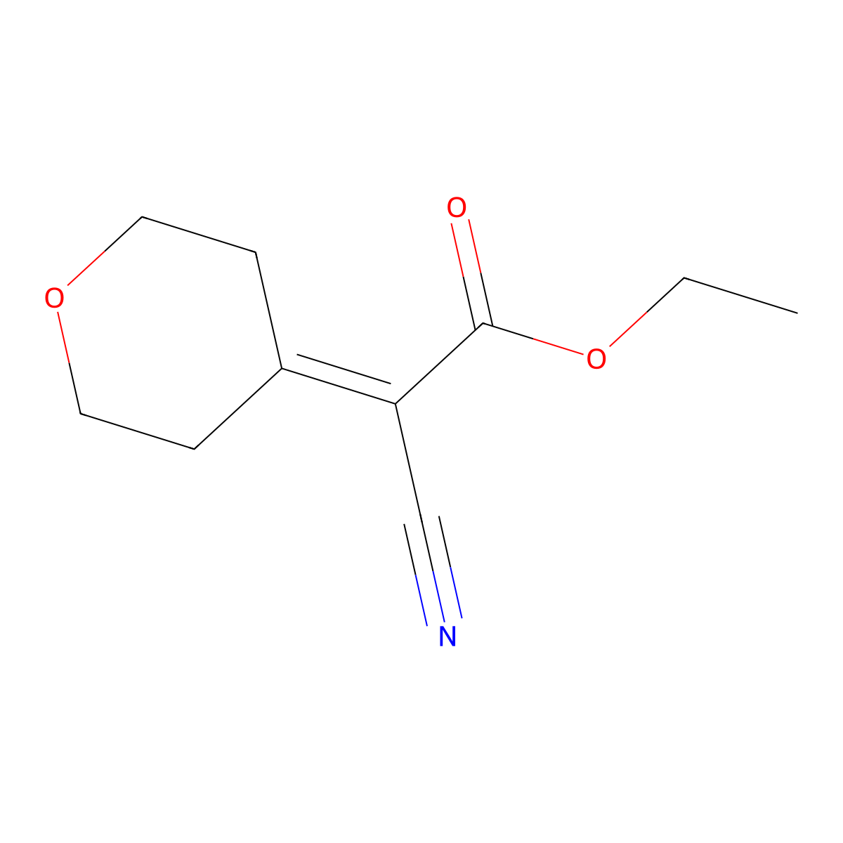 ethyl 2-cyano-2-(2H-pyran-4(3H,5H,6H)-ylidene)acetate molecular structure, CAS 33451-54-6