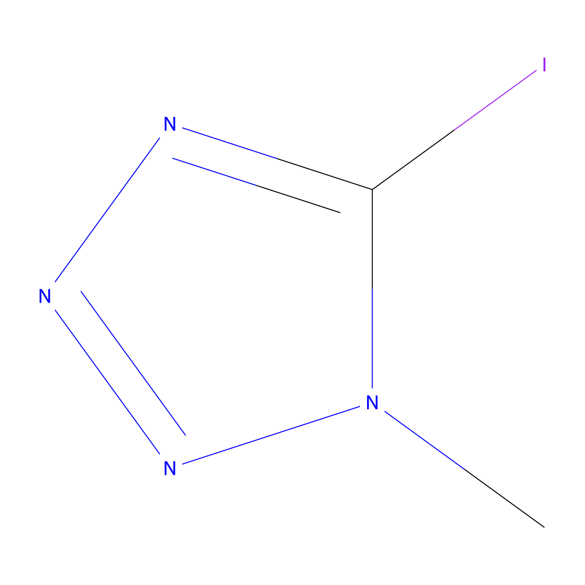 5-iodo-1-methyl-1H-1,2,3,4-tetrazole molecular structure, CAS 33452-18-5
