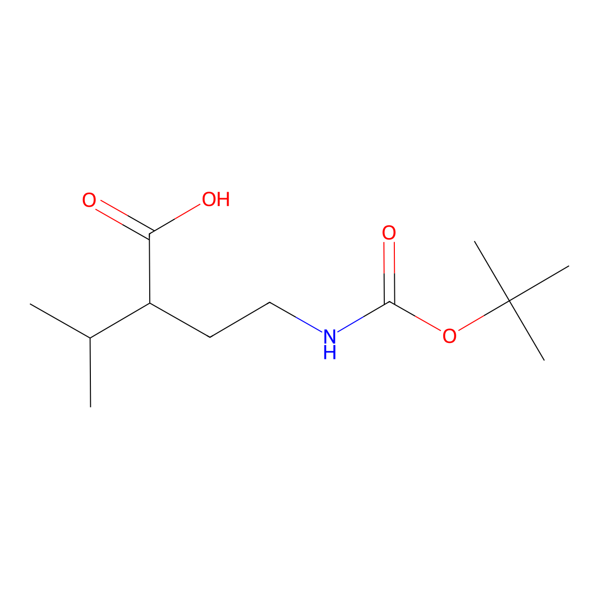 2-(2-(((Tert-butoxy)carbonyl)amino)ethyl)-3-methylbutanoic acid molecular structure, CAS 334526-85-1