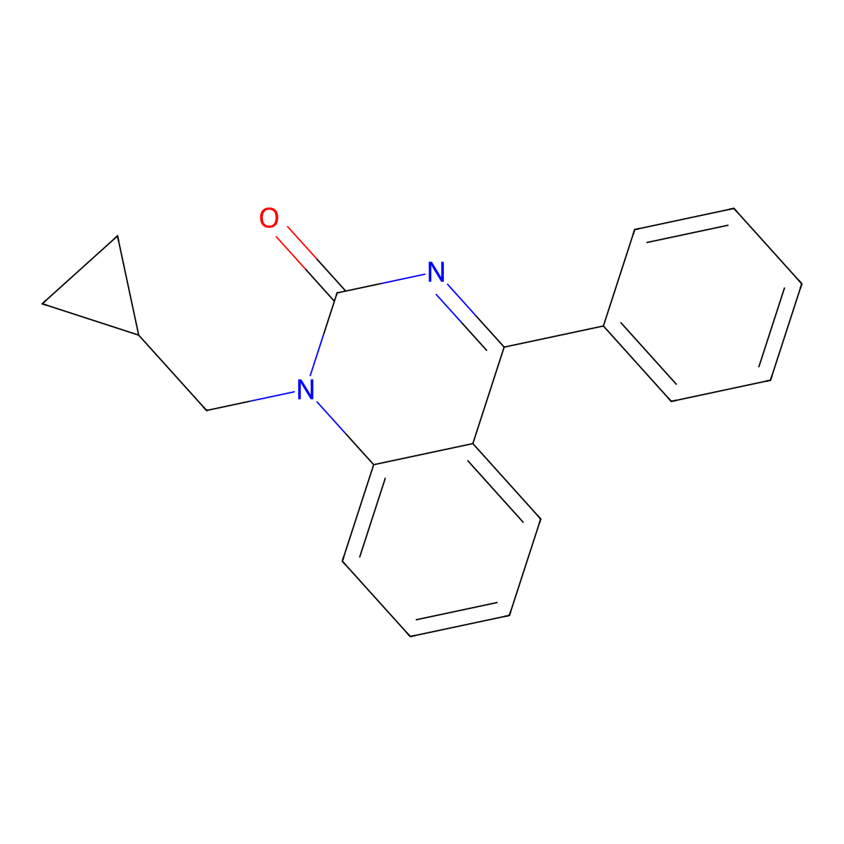 1-(Cyclopropylmethyl)-4-phenylquinazolin-2(1H)-one molecular structure, CAS 33453-22-4
