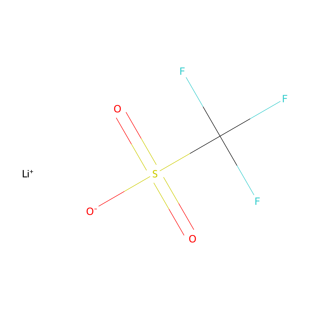 lithium trifluoromethanesulfonate molecular structure, CAS 33454-82-9