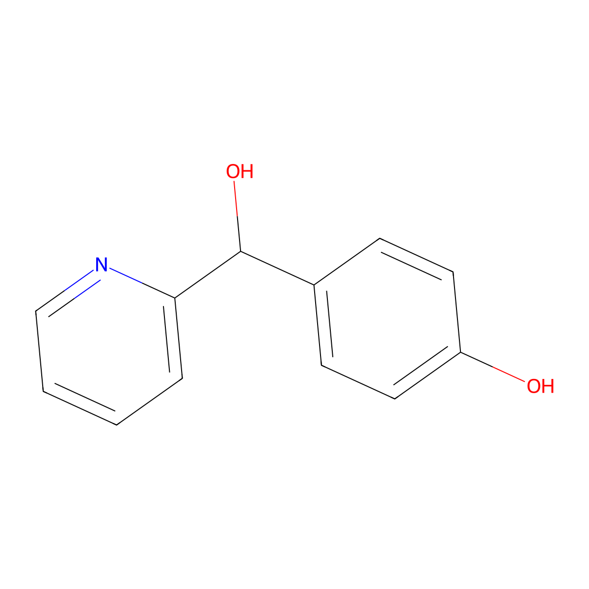4-(Hydroxy(pyridin-2-yl)methyl)phenol molecular structure, CAS 33455-95-7