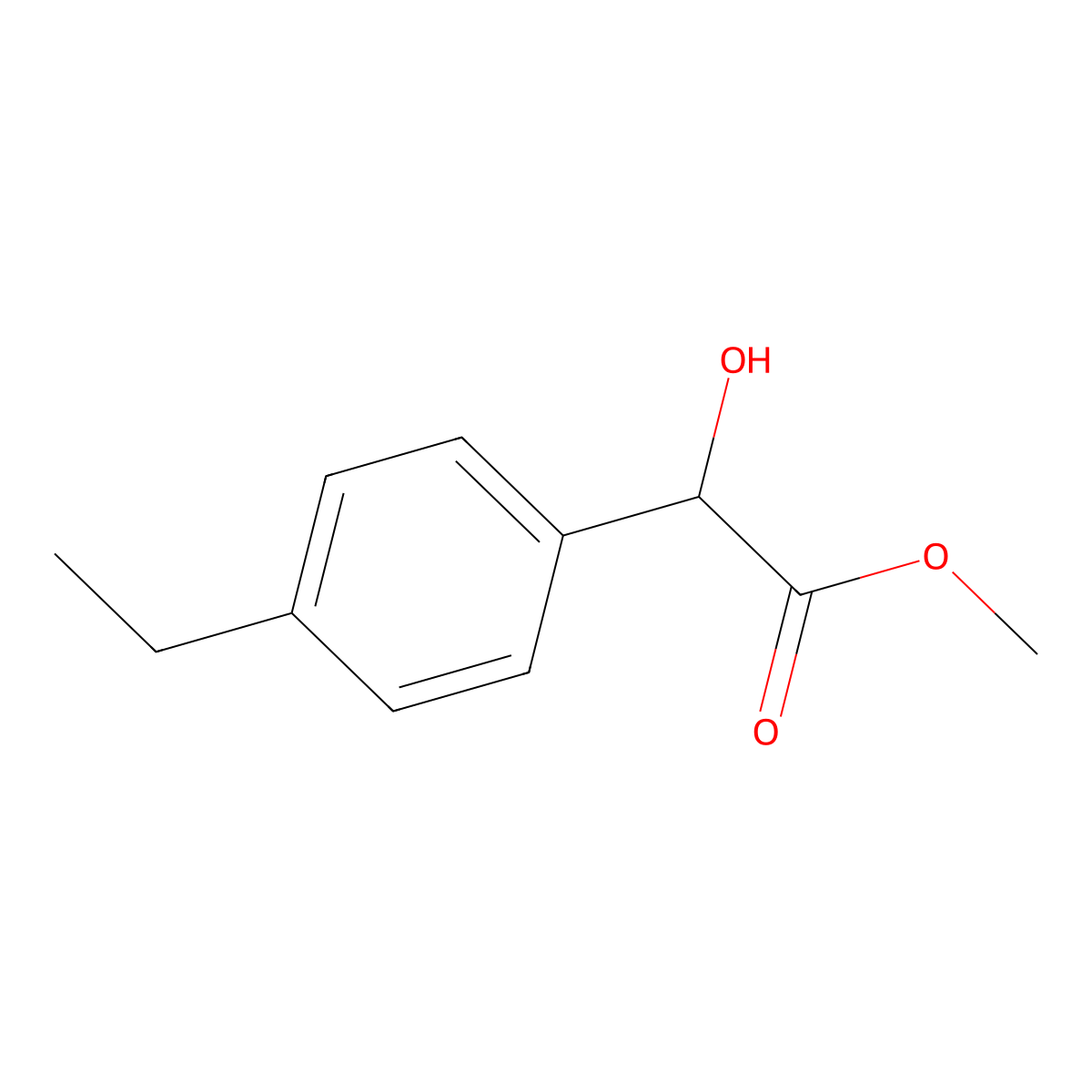 Methyl 2-(4-ethylphenyl)-2-hydroxyacetate molecular structure, CAS 33458-32-1