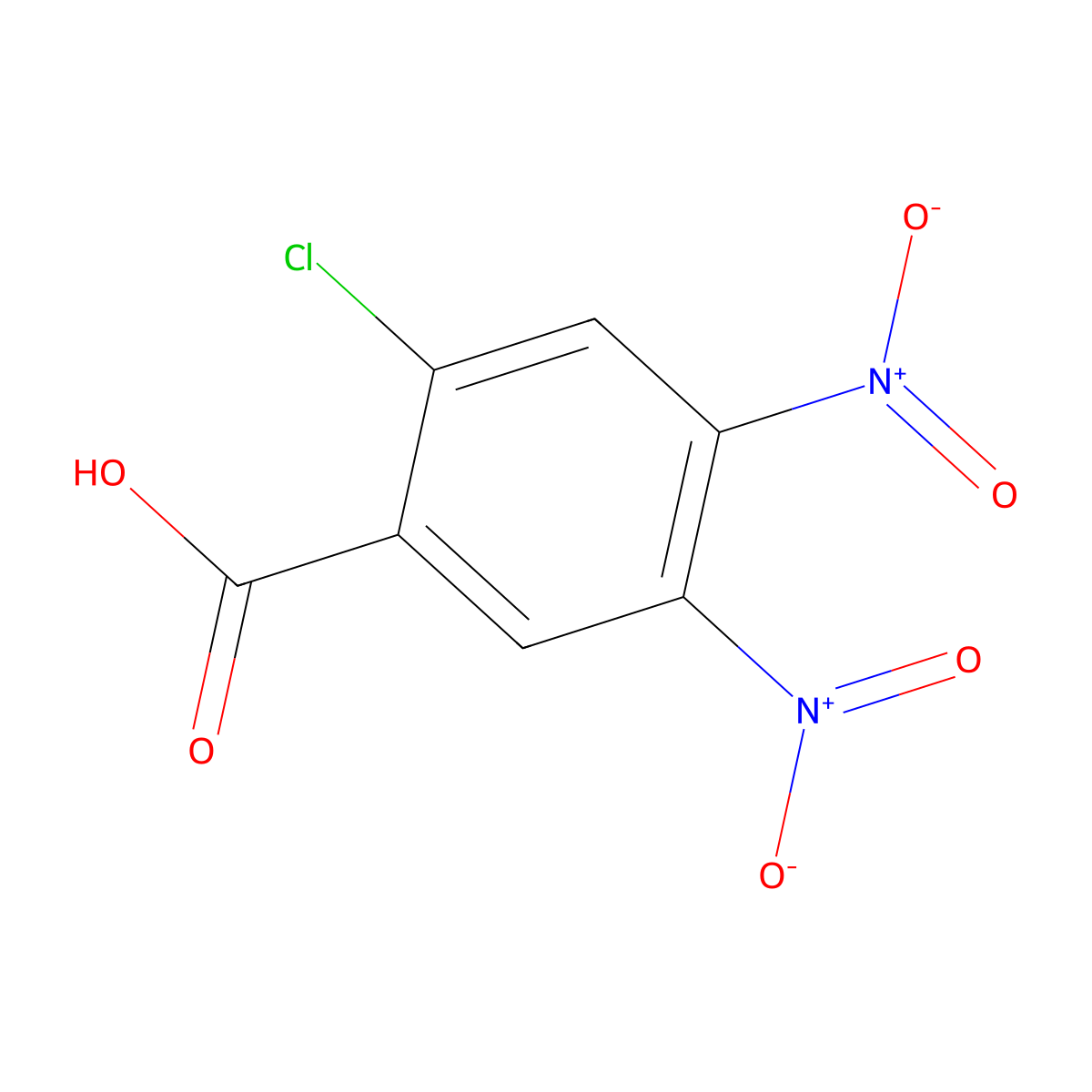 2-Chloro-4,5-dinitrobenzoic acid molecular structure, CAS 33458-98-9