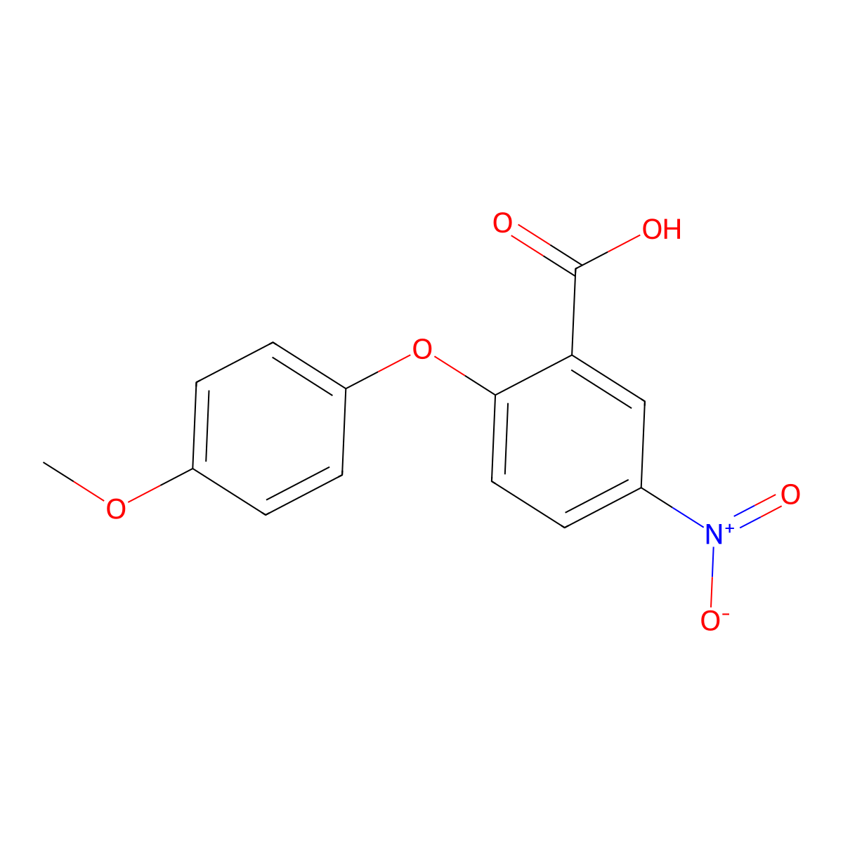 2-(4-Methoxyphenoxy)-5-nitrobenzoic acid molecular structure, CAS 33459-12-0