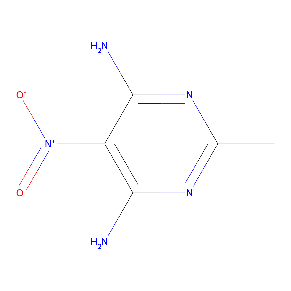 2-Methyl-5-nitropyrimidine-4,6-diamine molecular structure, CAS 3346-21-2