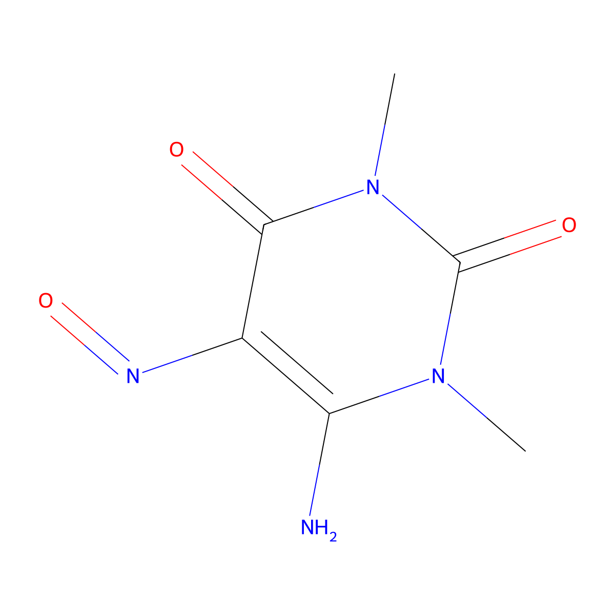 6-Amino-1,3-dimethyl-5-nitrosouracil molecular structure, CAS 3346-61-0