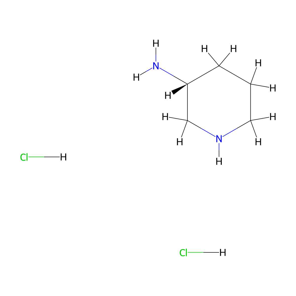(3R)-Piperidin-3-amine--hydrogen chloride (1/2) molecular structure, CAS 334618-23-4