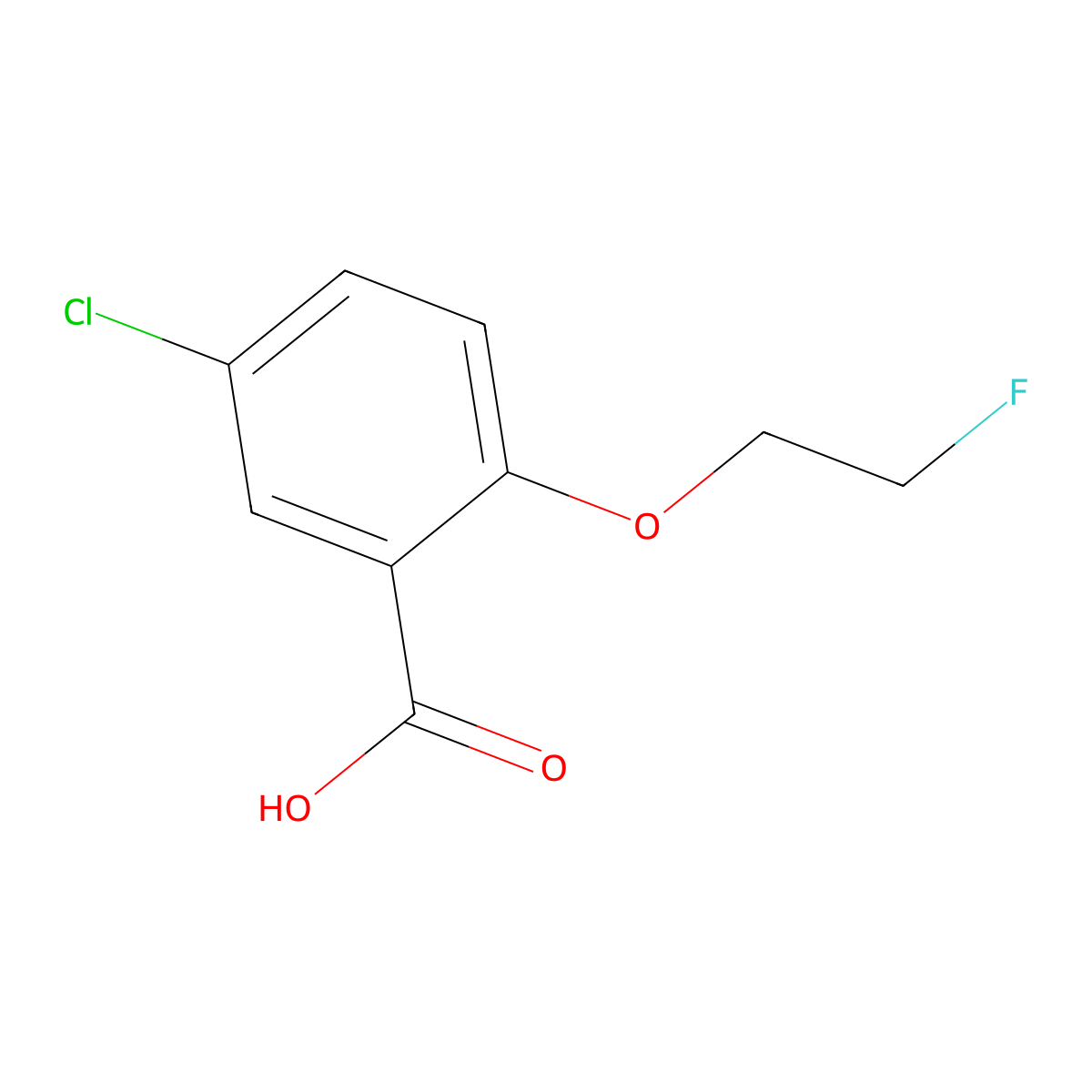 5-chloro-2-(2-fluoroethoxy)benzoic Acid molecular structure, CAS 334652-74-3