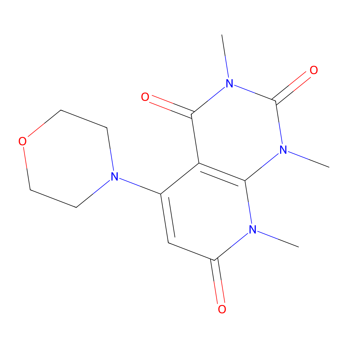 1,3,8-Trimethyl-5-morpholin-4-ylpyrido[2,3-d]pyrimidine-2,4,7-trione molecular structure, CAS 334668-81-4