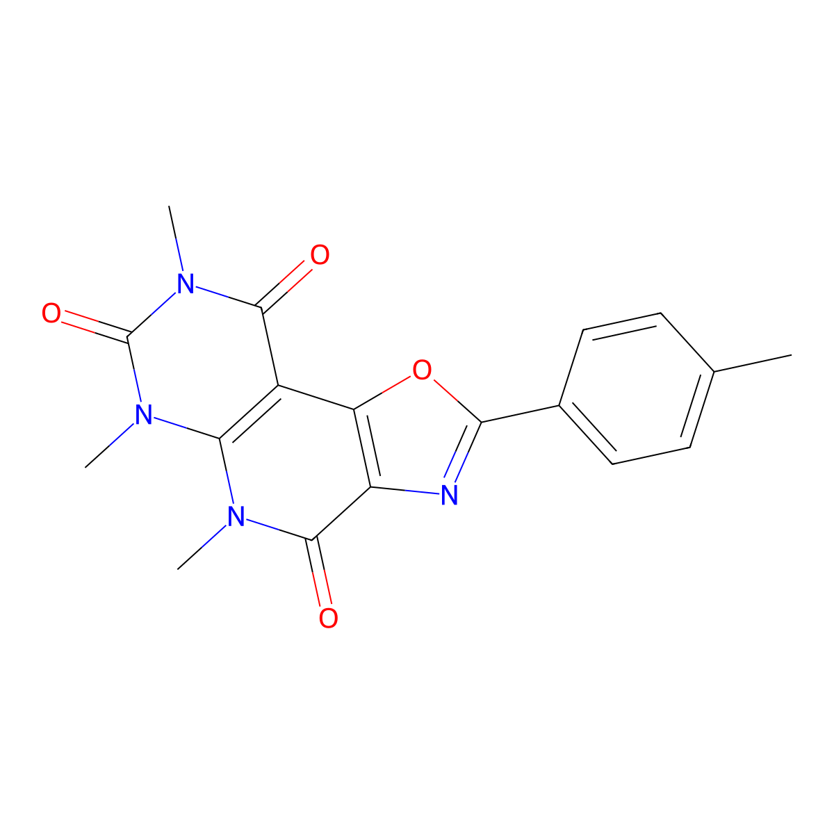 8,10,12-Trimethyl-4-(4-methylphenyl)-3-oxa-5,8,10,12-tetrazatricyclo[7.4.0.02,6]trideca-1(9),2(6),4-triene-7,11,13-trione molecular structure, CAS 334668-90-5