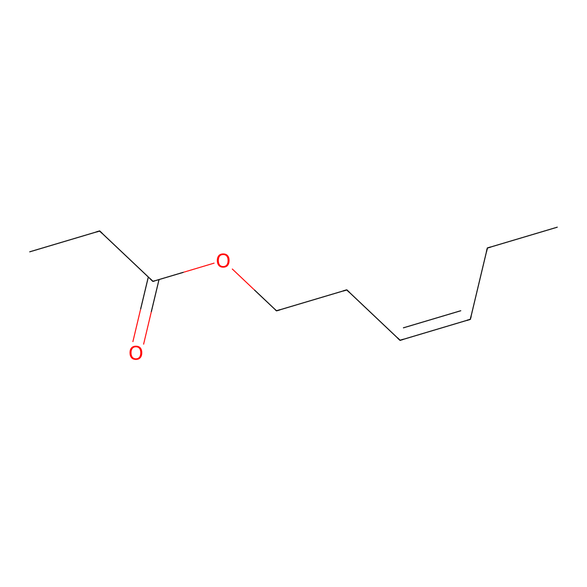 cis-3-Hexenyl propionate molecular structure, CAS 33467-74-2
