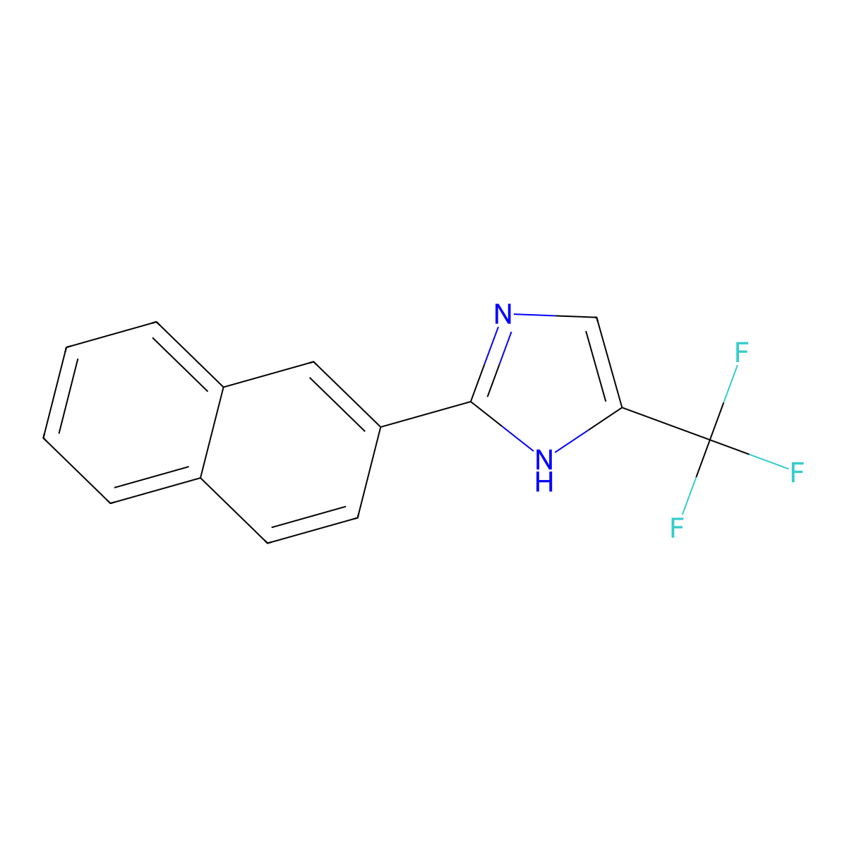 1H-Imidazole, 2-(2-naphthalenyl)-4-(trifluoromethyl)- molecular structure, CAS 33468-71-2