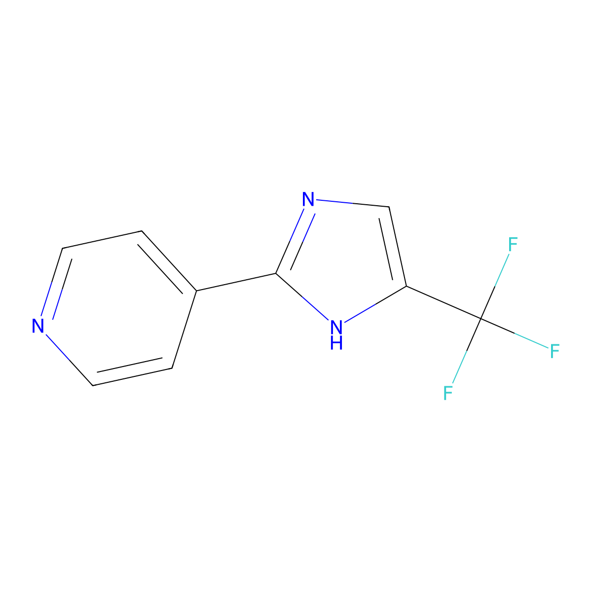 4-(4-(Trifluoromethyl)-1H-imidazol-2-yl)pyridine molecular structure, CAS 33468-83-6