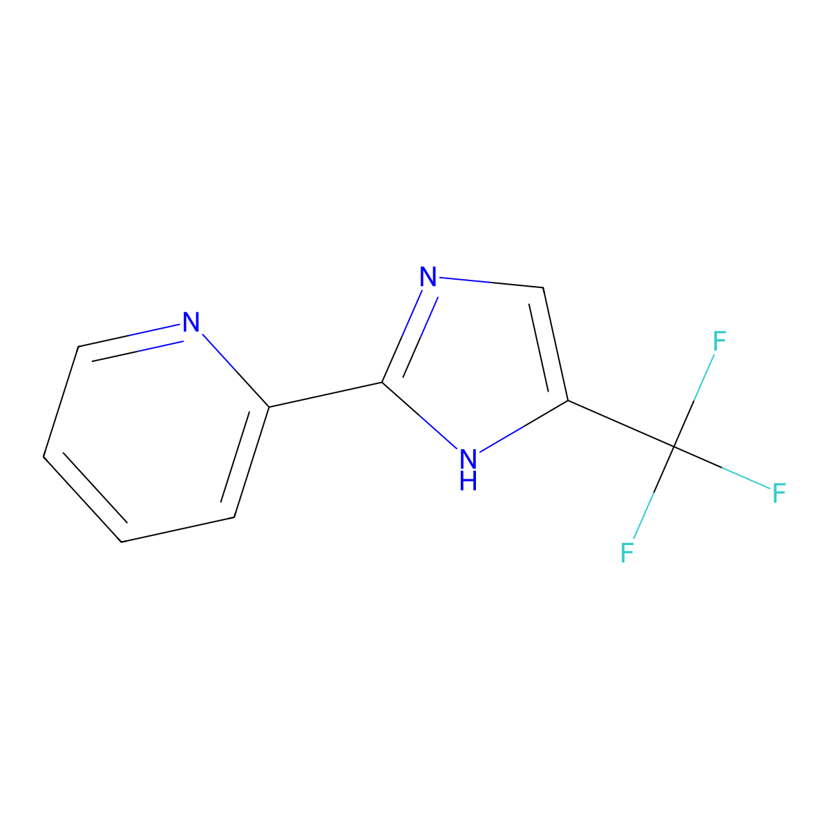 2-(4-(Trifluoromethyl)-1H-imidazol-2-yl)pyridine molecular structure, CAS 33468-85-8