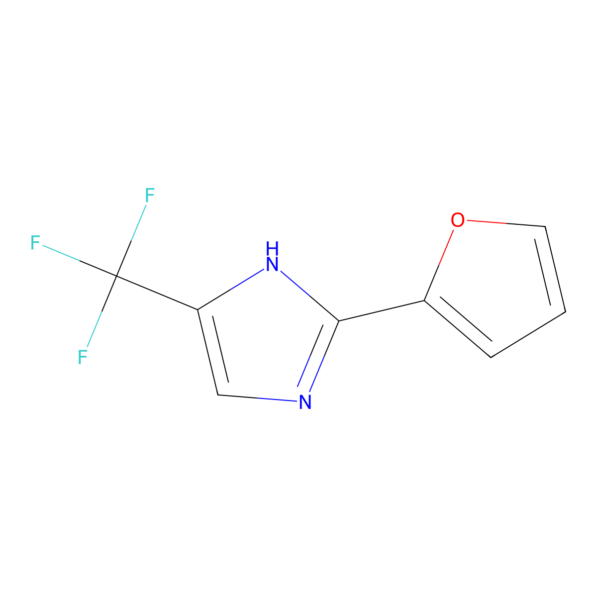 2-(2-furyl)-4-trifluoromethyl-1H-imidazole molecular structure, CAS 33468-88-1